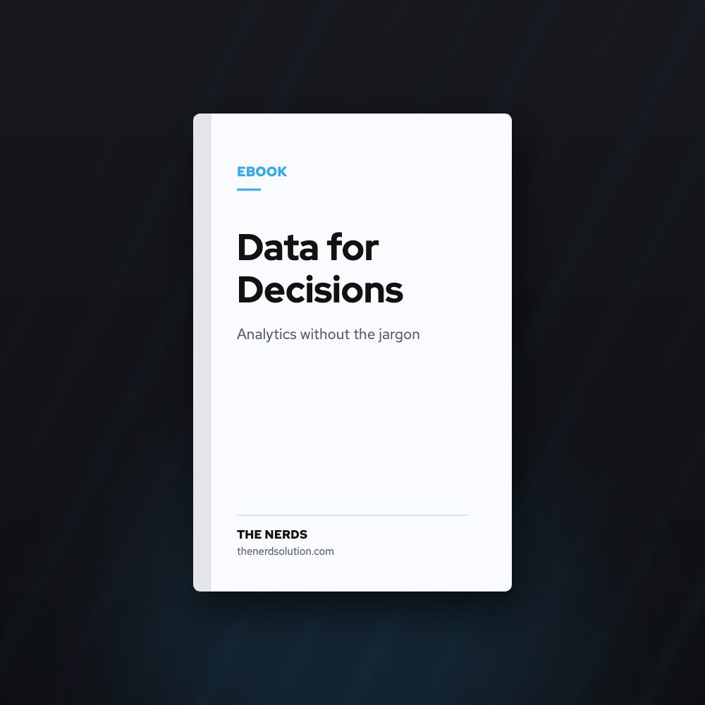 Ebook cover design sample – Data for Decisions